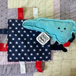 Patriotic Star and Stripe Baby Sensory Toy and North Carolina plushie